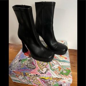 Jeffrey Campbell Bel-Air Black Mid Calf Boot